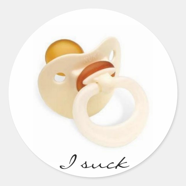 I suck classic round sticker (Front)