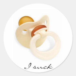 I suck classic round sticker