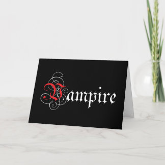 I Suck You! - Calligraphic  Vampire Holiday Card