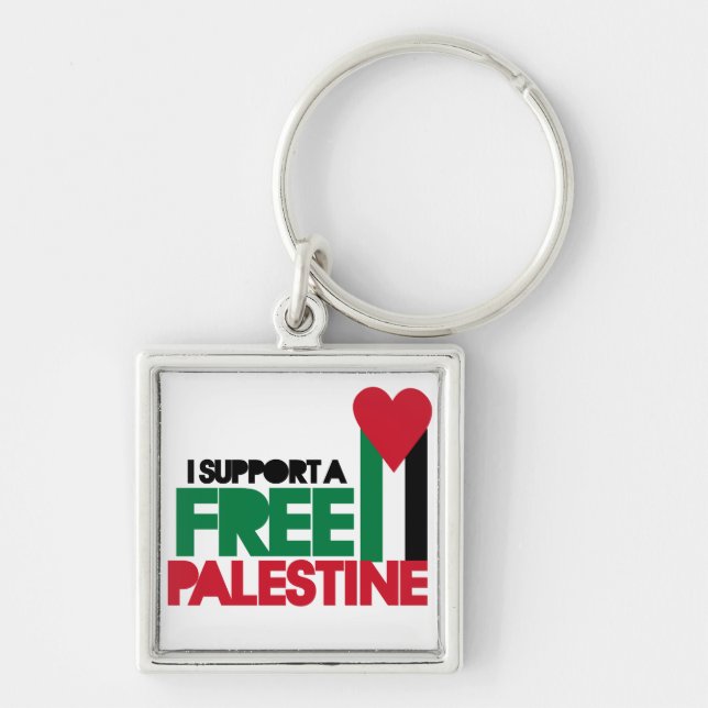 I support a free palestine key ring (Front)