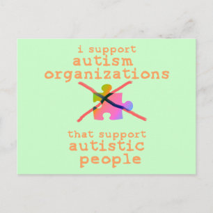 I Support Autism Organisations Postcards