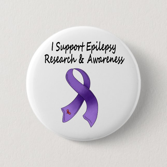 I SUPPORT Epilepsy Research 6 Cm Round Badge (Front)