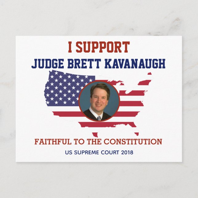 I Support Judge Brett  Kavanaugh American Flag Postcard (Front)