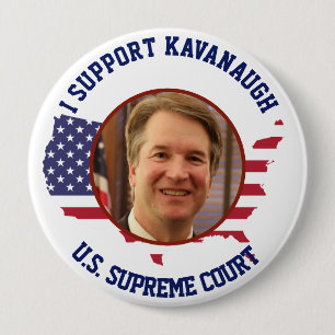 I Support Judge Kavanaugh American USA  Flag 10 Cm Round Badge