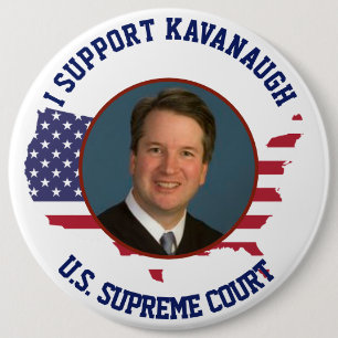 I Support Judge Kavanaugh American USA  Flag 6 Cm Round Badge