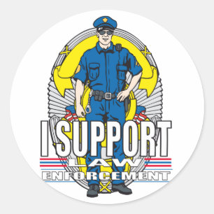 I Support Law Enforcement Classic Round Sticker