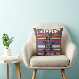 I Support Lesbian Gay Bisexual Trans Asexual Panse Cushion