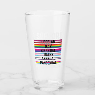 I Support Lesbian Gay Bisexual Trans Asexual Panse Glass