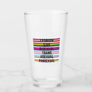 I Support Lesbian Gay Bisexual Trans Asexual Panse Glass