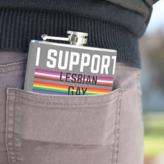I Support Lesbian Gay Bisexual Trans Asexual Panse Hip Flask