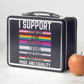 I Support Lesbian Gay Bisexual Trans Asexual Panse Metal Lunch Box