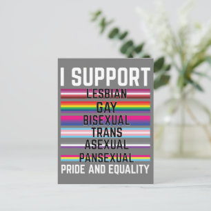 I Support Lesbian Gay Bisexual Trans Asexual Panse Postcard