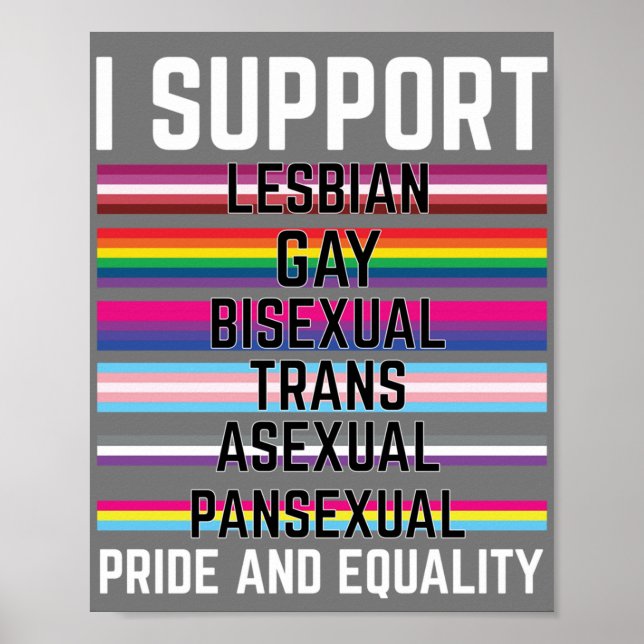 I Support Lesbian Gay Bisexual Trans Asexual Panse Poster (Front)