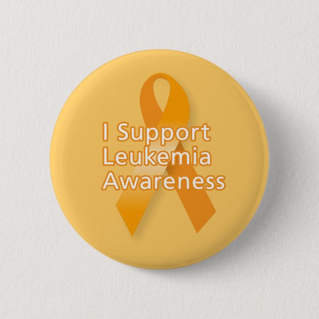 I Support Leukaemia Awareness 6 Cm Round Badge (Front)