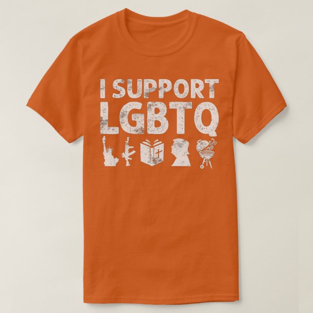 I Support LGBQ Liberty Guns Bible rump BBQ  T-Shirt (Design Front)