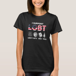 I Support Lgbt Liberty Bible Christmas Tree Cool X T-Shirt