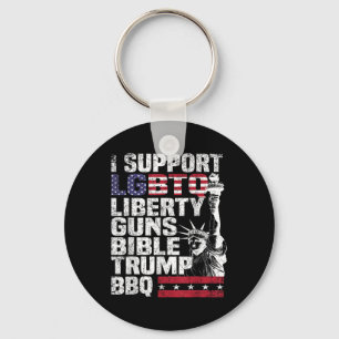 I Support Lgbtq Liberty Guns Bible Trump Bbq Key Ring