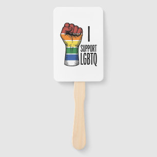 I Support LGBTQ Vintage Pride Fist Shirt Design_1 Hand Fan