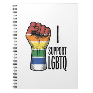 I Support LGBTQ Vintage Pride Fist Shirt Design_1 Notebook