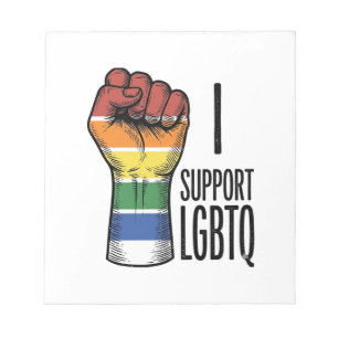 I Support LGBTQ Vintage Pride Fist Shirt Design_1 Notepad