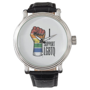 I Support LGBTQ Vintage Pride Fist Shirt Design_1 Watch