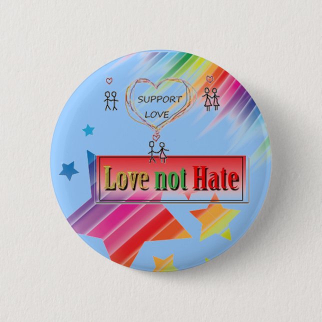 i support love2 6 cm round badge (Front)