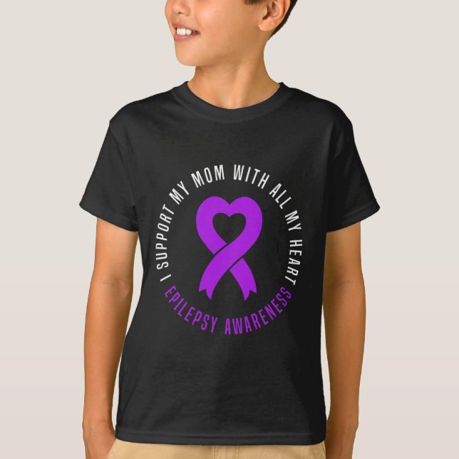 I support Mum with all my heart Epilepsy Warrior M T-Shirt (Front)
