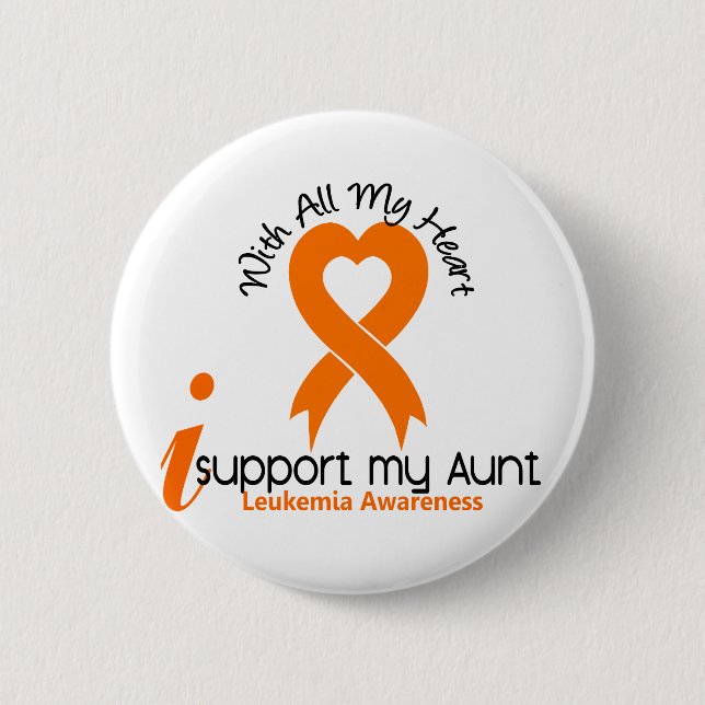 I Support My Aunt Leukaemia 6 Cm Round Badge (Front)