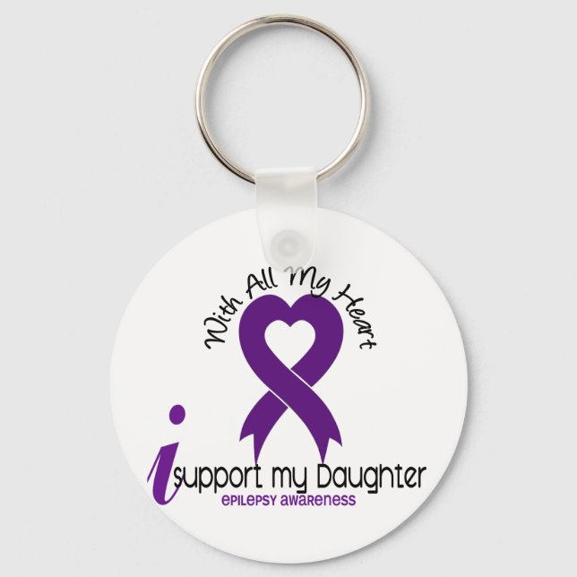 I Support My Daughter Epilepsy Key Ring (Front)
