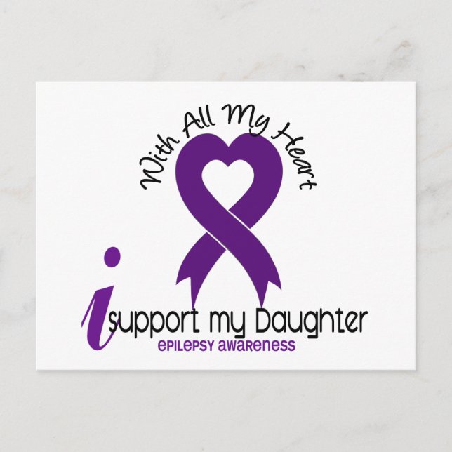 I Support My Daughter Epilepsy Postcard (Front)