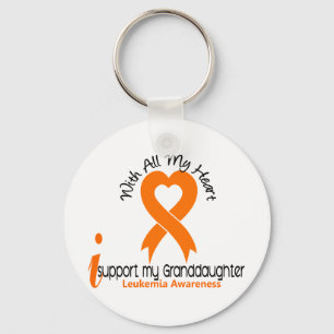 I Support My Granddaughter Leukemia Key Ring