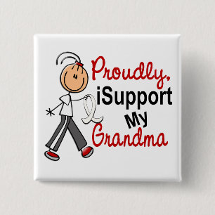 I Support My Grandma SFT (Bone / Lung Cancer) 15 Cm Square Badge