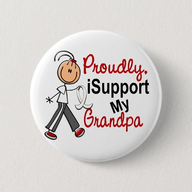 I Support My Grandpa SFT (Bone / Lung Cancer) 6 Cm Round Badge (Front)