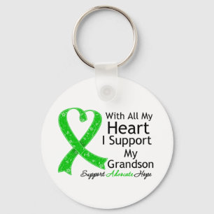 I Support My Grandson With All My Heart Key Ring