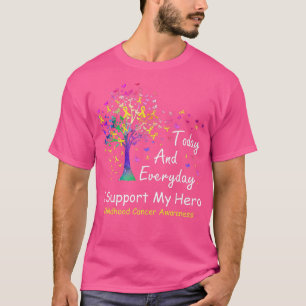 I Support My Hero Tree Ribbon Childhood Cancer Awa T-Shirt