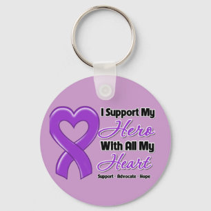 I Support My Hero With All My Heart ITP Awareness Key Ring