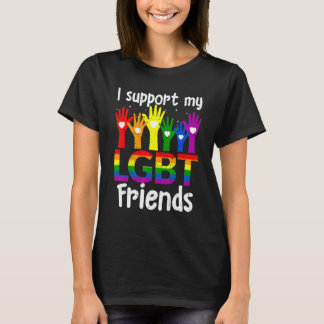 I Support My LGBT Friends LGBTQ Gay Lesbian Awaren T-Shirt