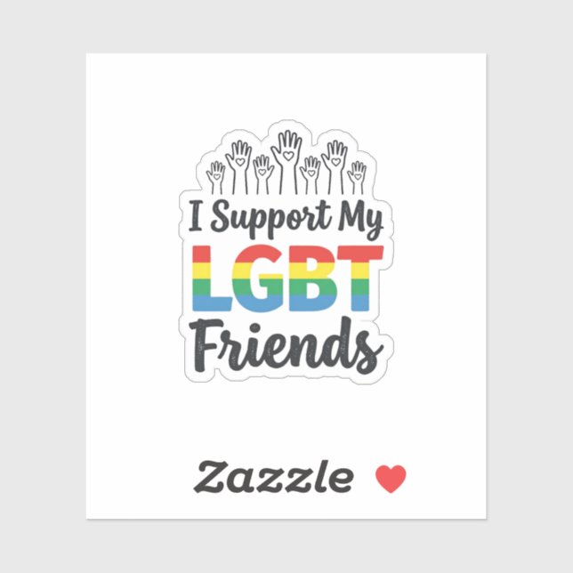 I Support My LGBT Friends Rainbow Pride Vector Des (Sheet)