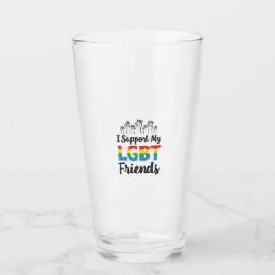 I Support My LGBT Friends Rainbow Pride Vector Des Glass