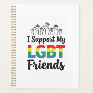 I Support My LGBT Friends Rainbow Pride Vector Des Planner