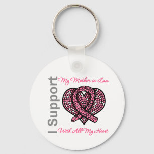 I Support My Mother-in-Law Breast Cancer Awareness Key Ring