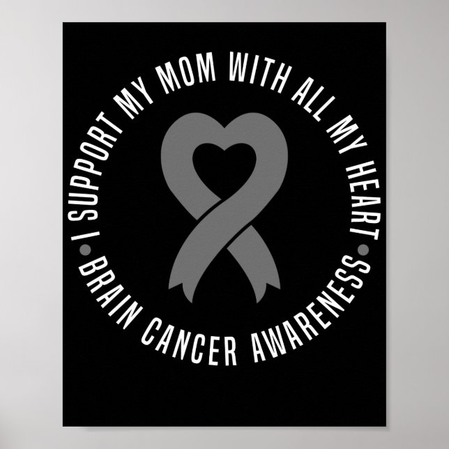 I Support My Mum With All My Heart Brain Tumour Poster (Front)