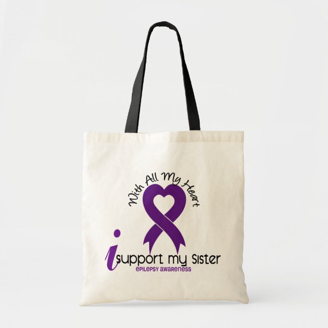 I Support My Sister Epilepsy Tote Bag (Front)