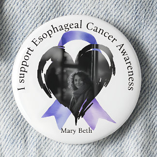 I Support Oesophageal Cancer Awareness Photo 6 Cm Round Badge