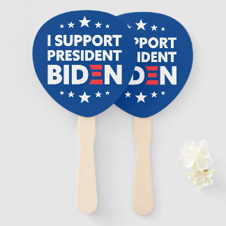 I Support President Biden Stars Custom Colour Hand Fan