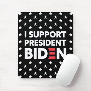 I Support President Biden Stars Pattern Black Mouse Pad