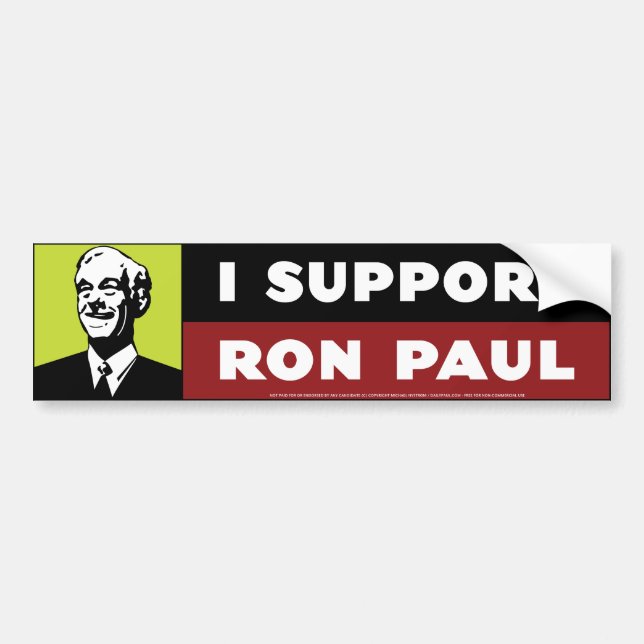 I Support Ron Paul - Neon Bumper Sticker (Front)
