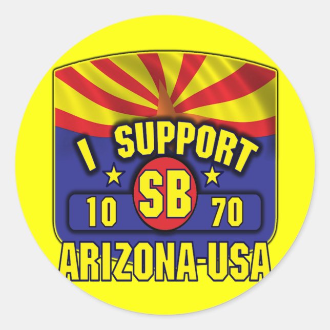 I Support SB1070 - Arizona USA Classic Round Sticker (Front)