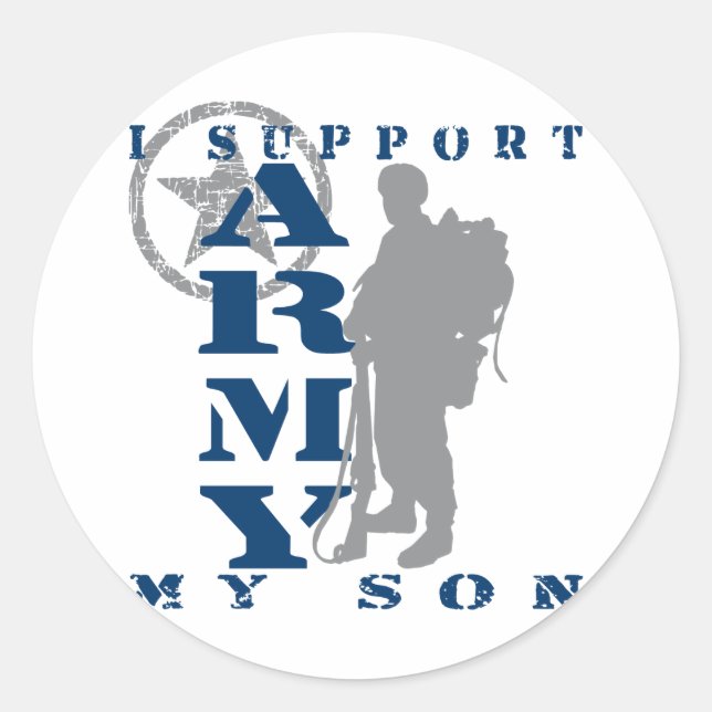 I Support Son 2 - ARMY Classic Round Sticker (Front)