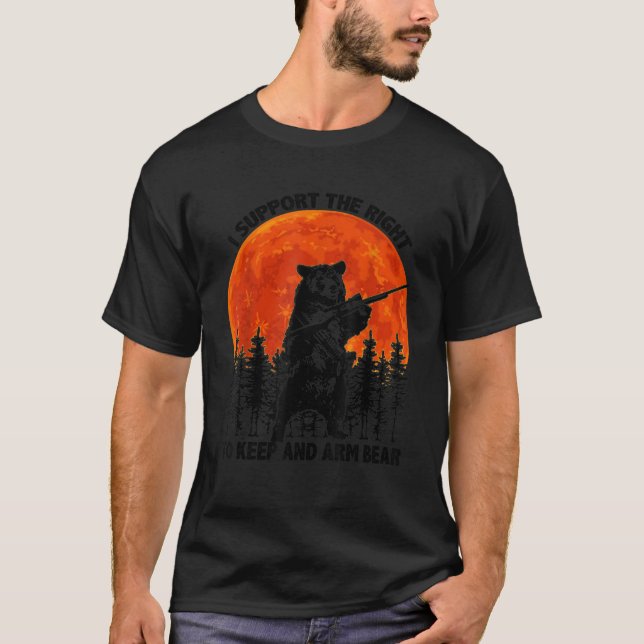 I Support The Right To Keep And Arm Bear Sunset T-Shirt (Front)